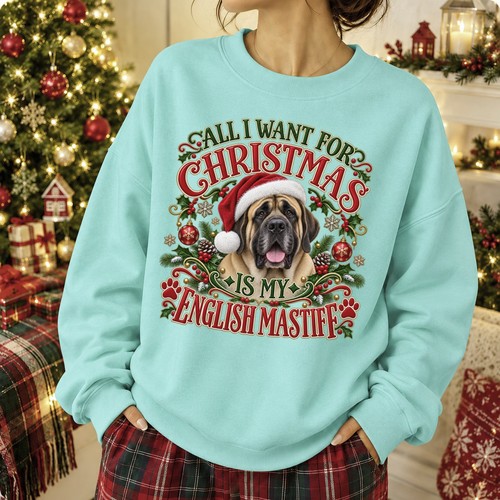 English mastiff dog christmas - english,
