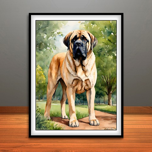 English mastiff print poster - english,