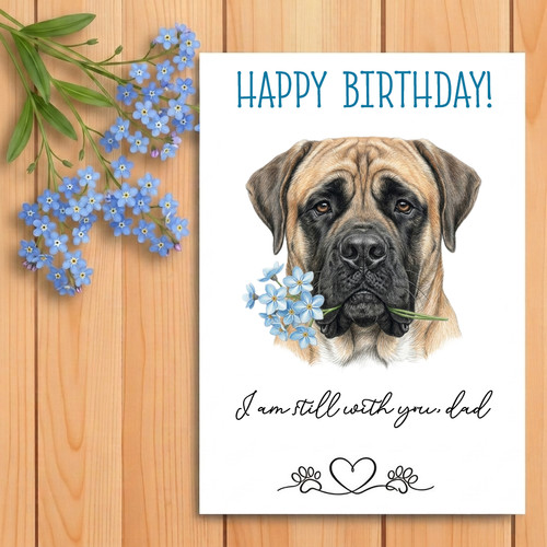 English mastiff birthday card - english,