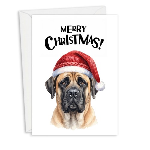 English mastiff christmas card - english,