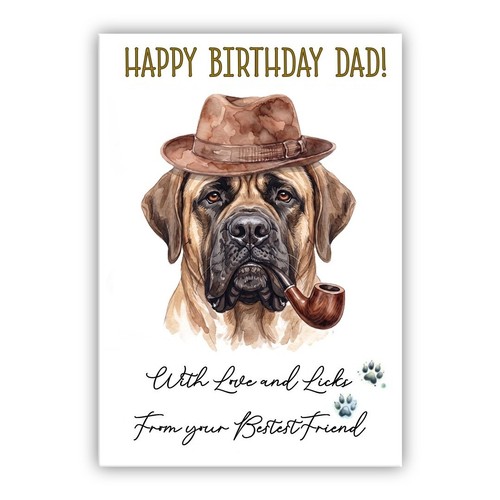 English mastiff birthday - mastiff, card