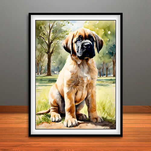 English mastiff puppy print - puppy,