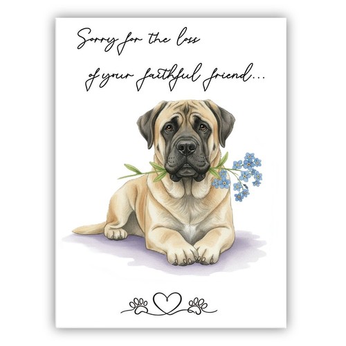 English mastiff sympathy card - mastiff,