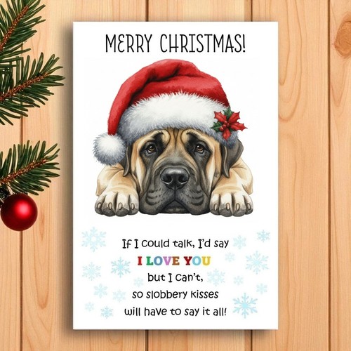 English mastiff dog christmas - english,